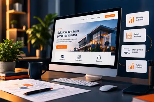 Esempio di progettazione di un sito web aziendale su misura, tra design, strategia e obiettivi di business.