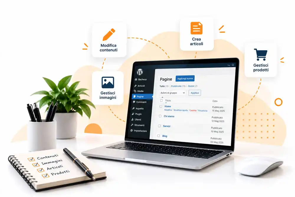 Gestione autonoma del sito WordPress: aggiornamento di pagine, immagini e articoli